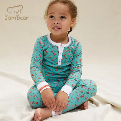 Jambear bambu orgânico crianças pijamas crianças pijamas conjuntos para bebês bebê loungewear personalizado crianças conjunto de dormir