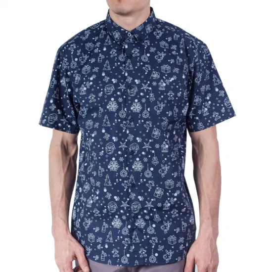 Camisas de bambu orgânico para homens com estampa de manga curta Camisas masculinas Camisas de férias Homens sustentáveis ​​usam camisa de praia havaiana Camisa de resort Camisa havaiana