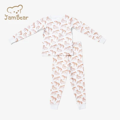 Jambear orgânico bebê loungewear personalizado crianças conjunto de dormir de bambu crianças pijamas conjuntos para bebês crianças pijamas