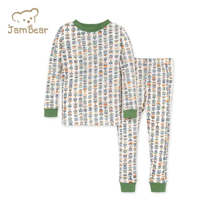 Jambear bambu orgânico meninos crianças lounge pijamas da criança infantil conjunto de salão personalizado crianças conjunto de dormir crianças pijamas